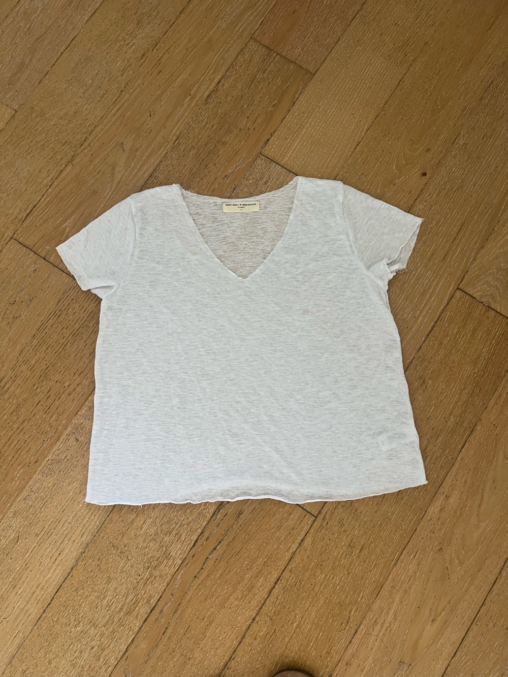 Project Social T White V-Neck Short Sleeve Tee